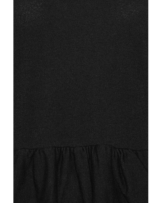 ROTATE BIRGER CHRISTENSEN Black Peplum Knit Top