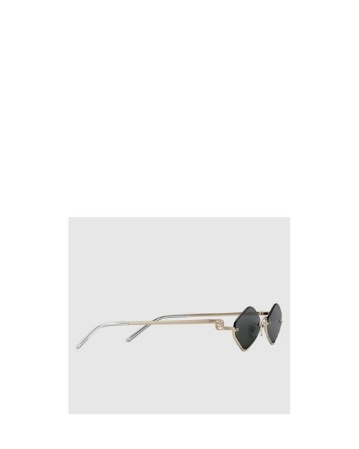 Gucci White Eyewear Geometric Frame Sunglasses