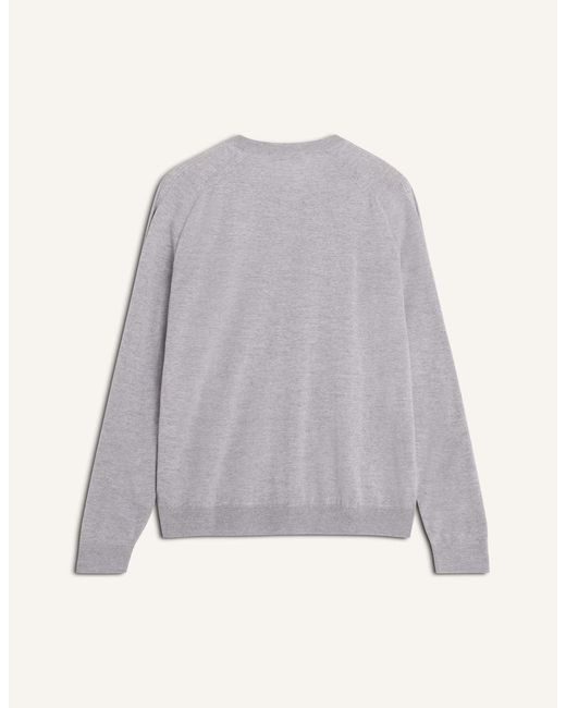 Maison Kitsuné Gray Embroidered Buttoned Cardigan for men