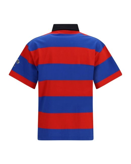 Palm Angels Blue Cb Palm Sport Striped Polo Shirt for men