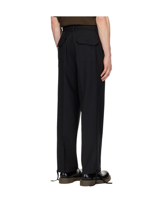 Sacai Black Wool Blend Casual Pants for men
