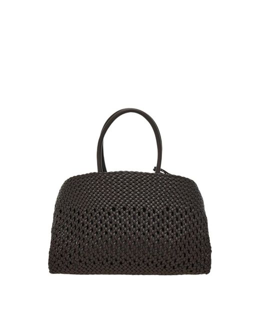 Ferragamo Black Ferragamo Hug Small Woven Tote Bag
