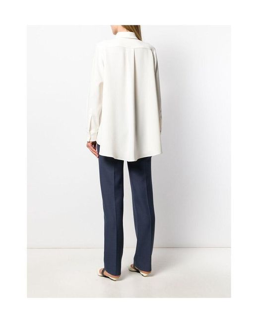 Alberto Biani White Crepe Blouse