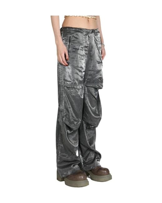 DIESEL Gray P-Rodige Satin Cargo Pants