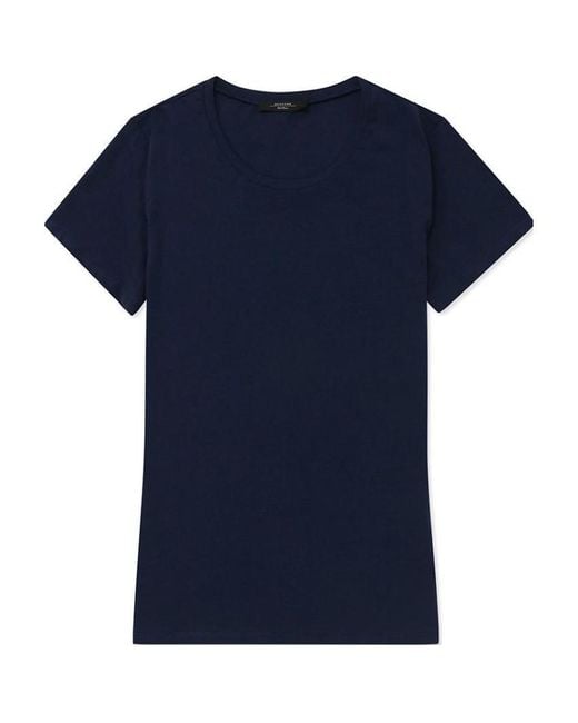 Weekend by Maxmara Blue T-Shirt With Round Neck And Short Sleeves