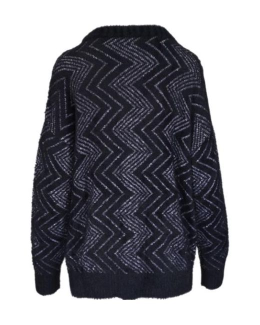 Missoni Blue Zigzag-Woven Buttoned Cardigan