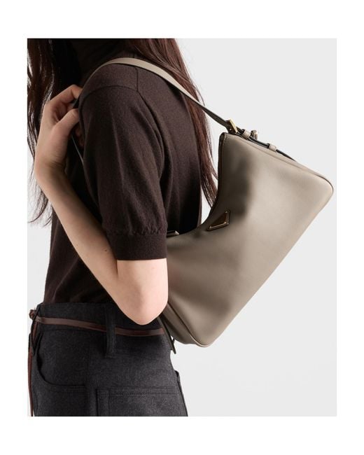 Prada Gray Aimée Zipped Medium Shoulder Bag