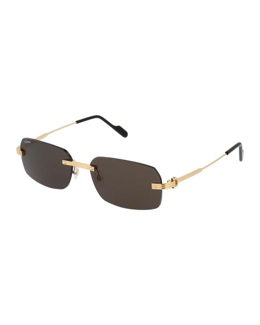 Cartier White Rectangular Frame Sunglasses for men