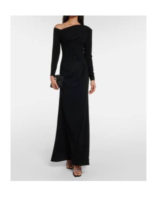 Roland Mouret Black Asymmetric Cady Gown