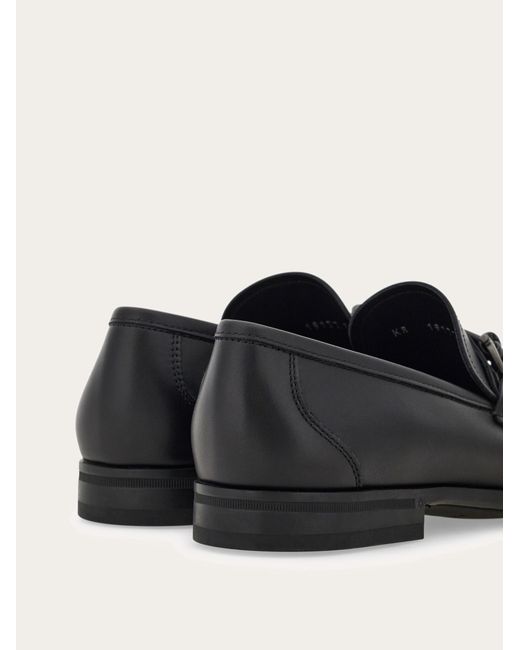 Ferragamo Black Gancini Loafers for men