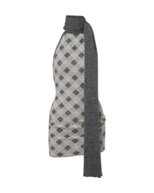 AYA MUSE Gray Axis Wool-Blend Minidress