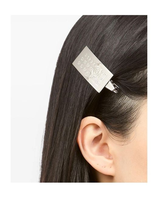 MM6 by Maison Margiela White Numeric Hair Clip