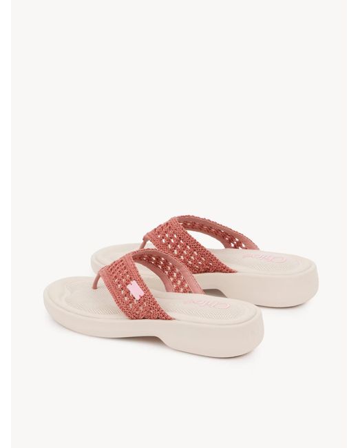 Chloé Pink Chloé Poolette Flip Flops