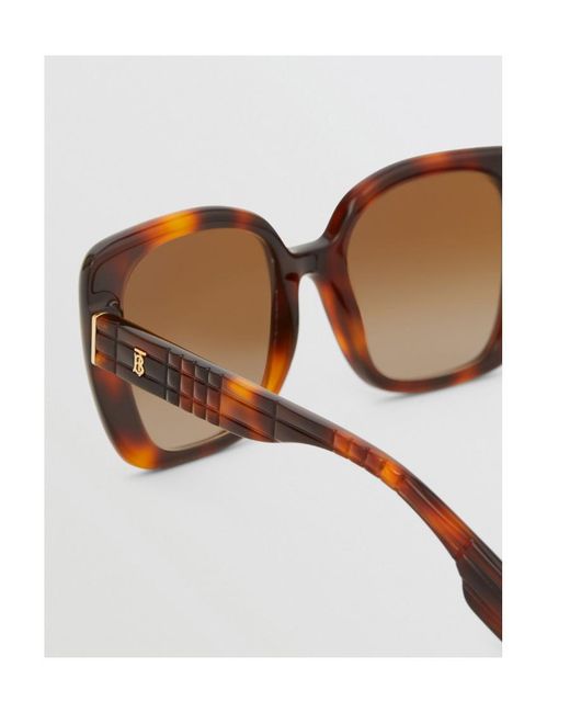 Burberry Multicolor Tortoiseshell Oversized Square-Frame Sunglasses