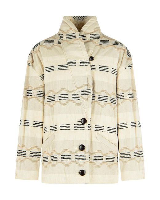 Isabel Marant Natural Isabel Marant Étoile Qayla Short Jacquard Coat