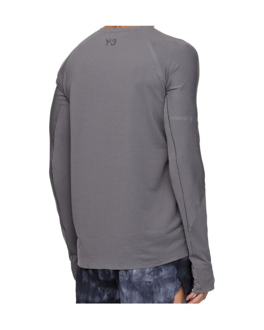 Y-3 Gray Running Long Sleeved T-Shirt for men