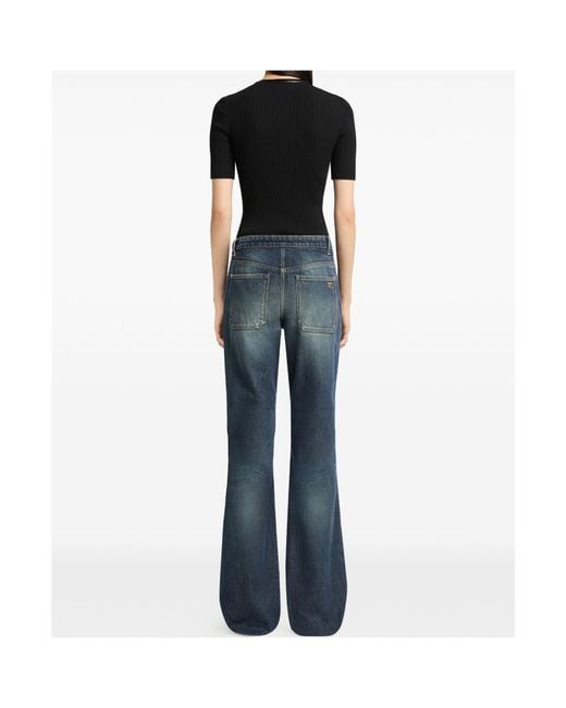 Courreges Blue Embroidered Ac Logo Denim