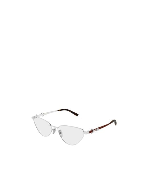Gucci White Eyewear Cat Eye Frame Glasses