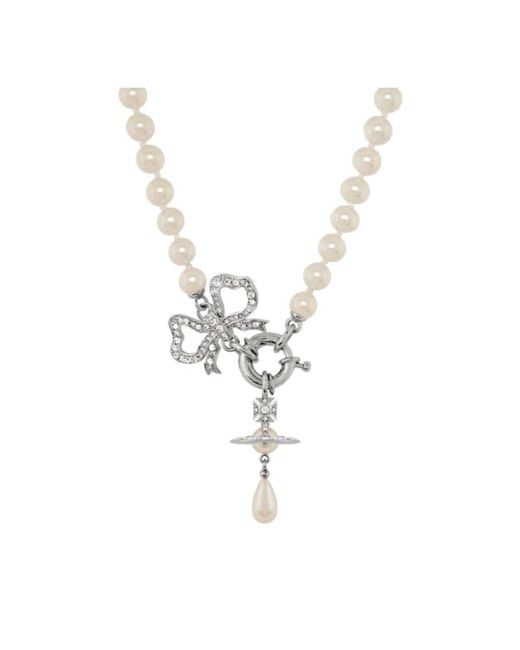 Vivienne Westwood Metallic Rigoberta Pearl Necklace