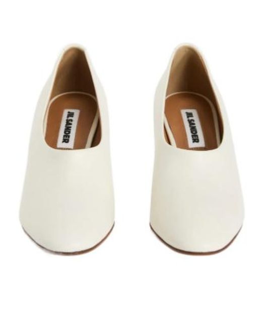 Jil Sander White Slip-On Pumps