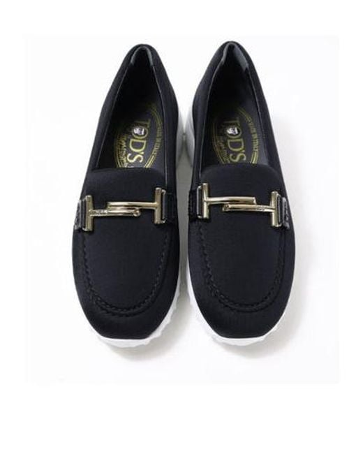 Tod's Black Push On Loafers