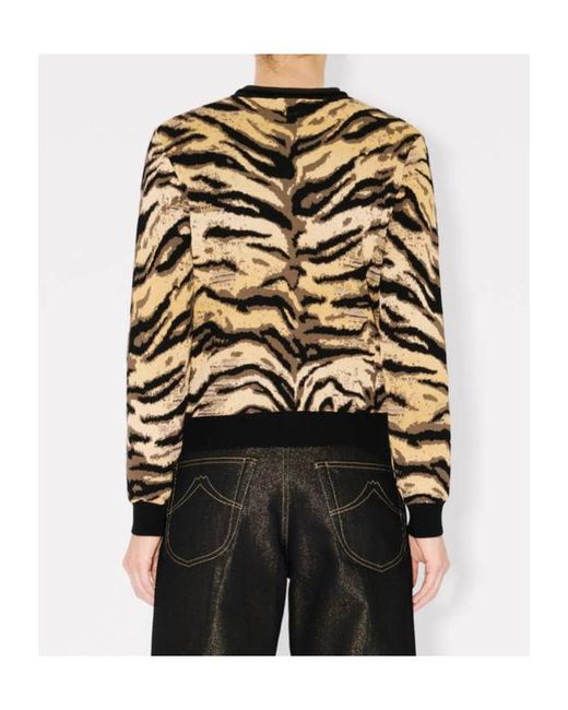 KENZO Multicolor Tiger Crewneck Buttoned Cardigan