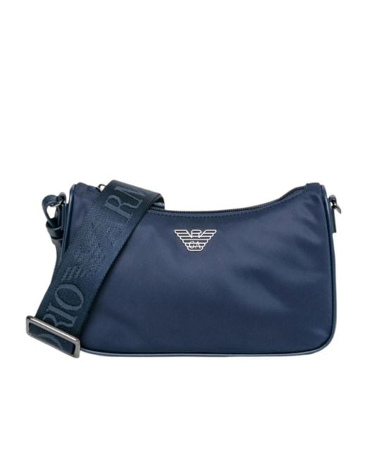 Emporio Armani Blue Zippered Shoulder Bag for men