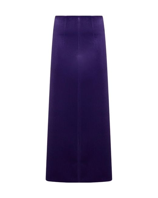 Philosophy Di Lorenzo Serafini Purple Velvet Midi Pencil Skirt