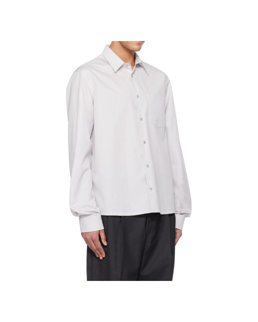 Rier White Popeline Long-Sleeved Shirt for men