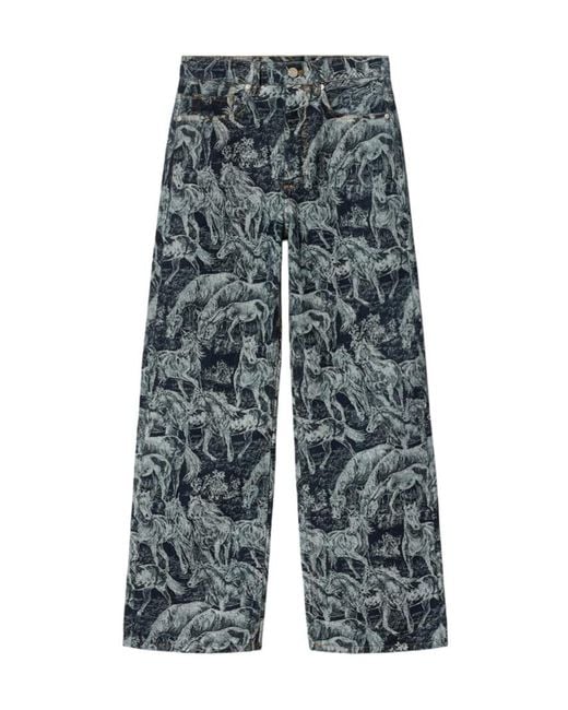 AllSaints Gray Blake Mid-Rise Wide-Leg Jeans
