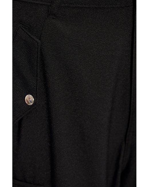 Rhude Black Textured-Finish Straight-Leg Cargo Pants for men