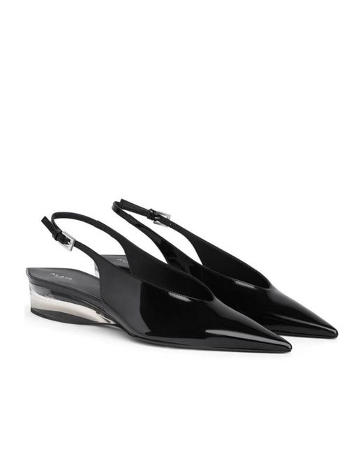 Alaïa Brown Patent-Leather Slingback Pumps