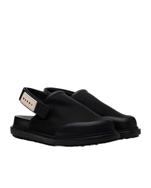 Marni Black Back Strap Mules