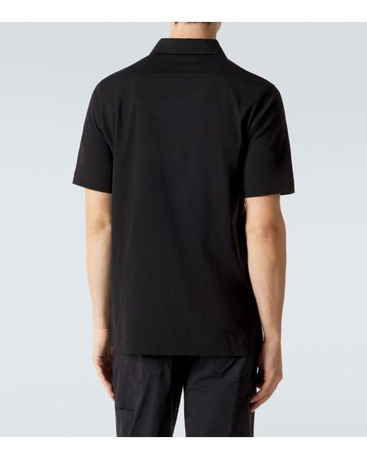 Dries Van Noten Black Cotton Jersey Polo Shirt for men