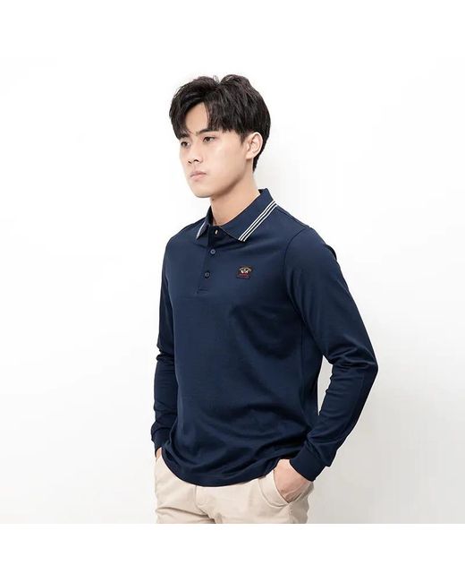 Paul & Shark Blue Logo Details Polo Shirt for men