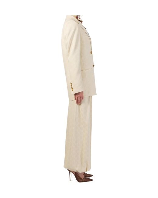 Etro Natural Double Breasted Blazer