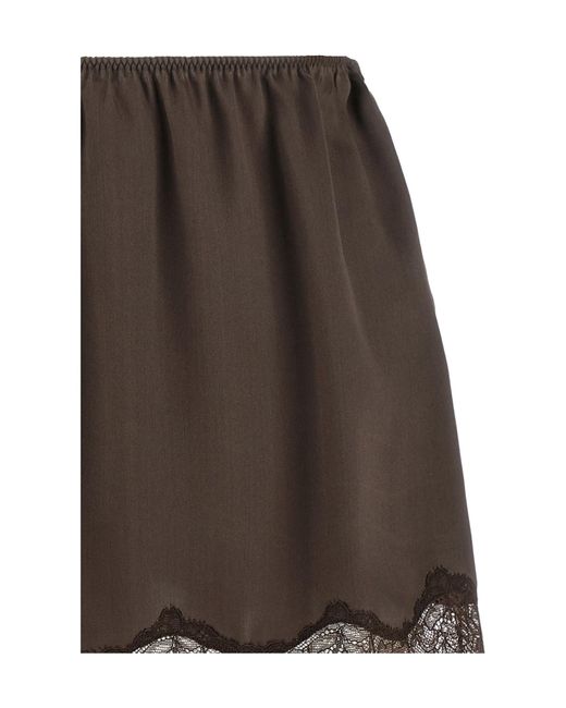 Magda Butrym Brown 11 Lace-Trim Mini Skirt