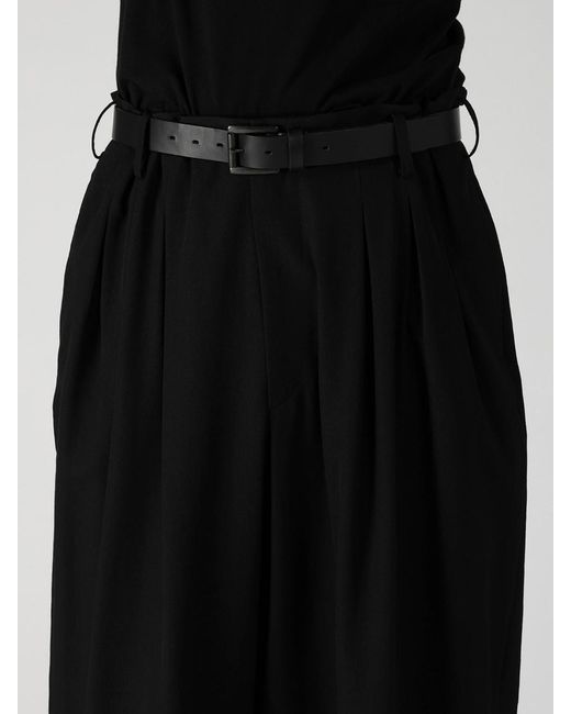 Yohji Yamamoto Black Wool Gabardine 12Tucks Pants for men