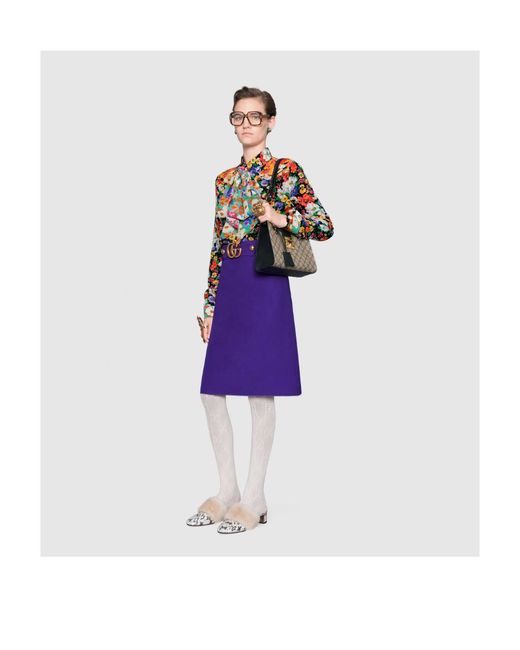 Gucci Multicolor Padlock Small Gg Bees Shoulder Bag