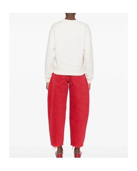 Maison Kitsuné White Long-Sleeve Sweatshirt