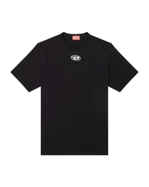 DIESEL Black T-Just-Od Logo Plaque Crewneck T-Shirt for men