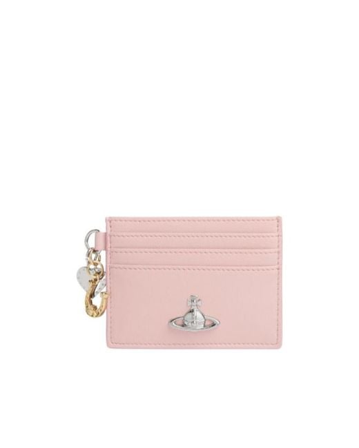 Vivienne Westwood Pink Orb-Plaque Charm-Detail Card Holder