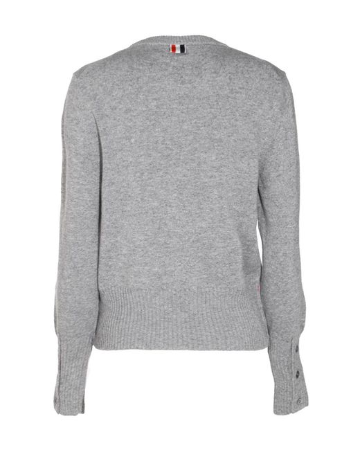 Thom Browne Gray Holiday Scenery Classic Crewneck Jumper