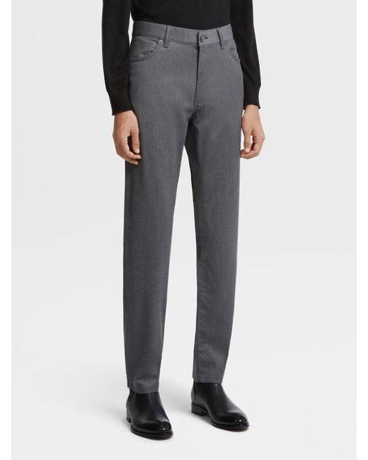 Zegna Gray Washed Roccia Pants for men