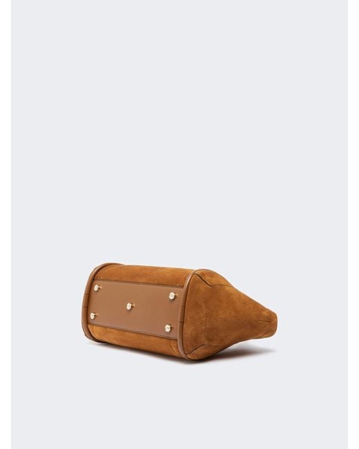 Max Mara Brown Horizontal Suede Marine Bag