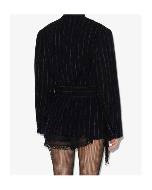 Isabel Marant Blue Striped Belted Jacket