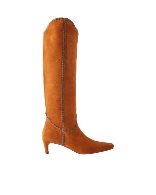 Staud Brown Wally Suede Knee Boots