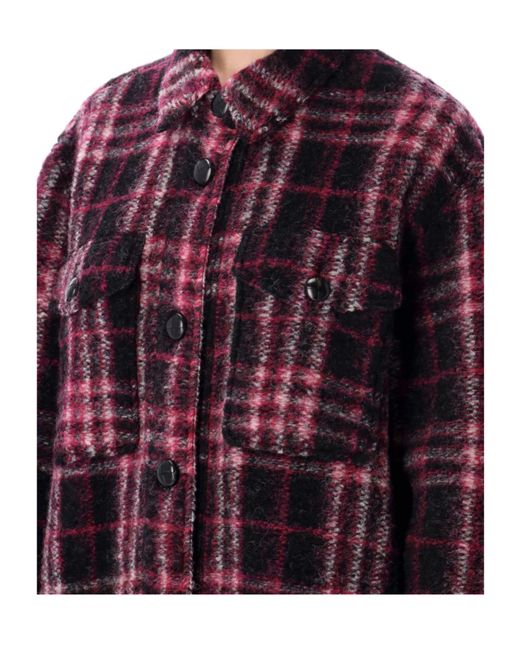 Isabel Marant Red Isabel Marant Étoile Harvely Check Shirt Jacket