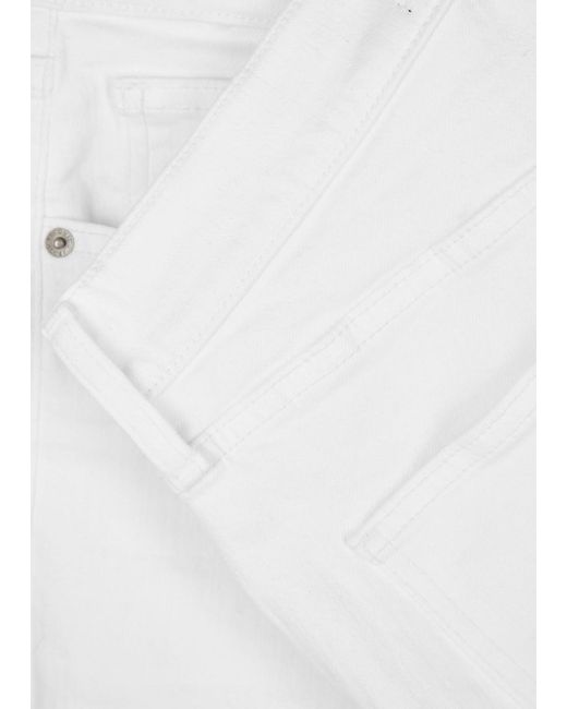 Veronica Beard White Beverly Skinny Flared-Leg Jeans