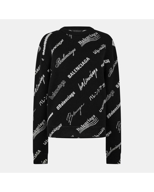 Balenciaga Black Logomania Crew Sweater
